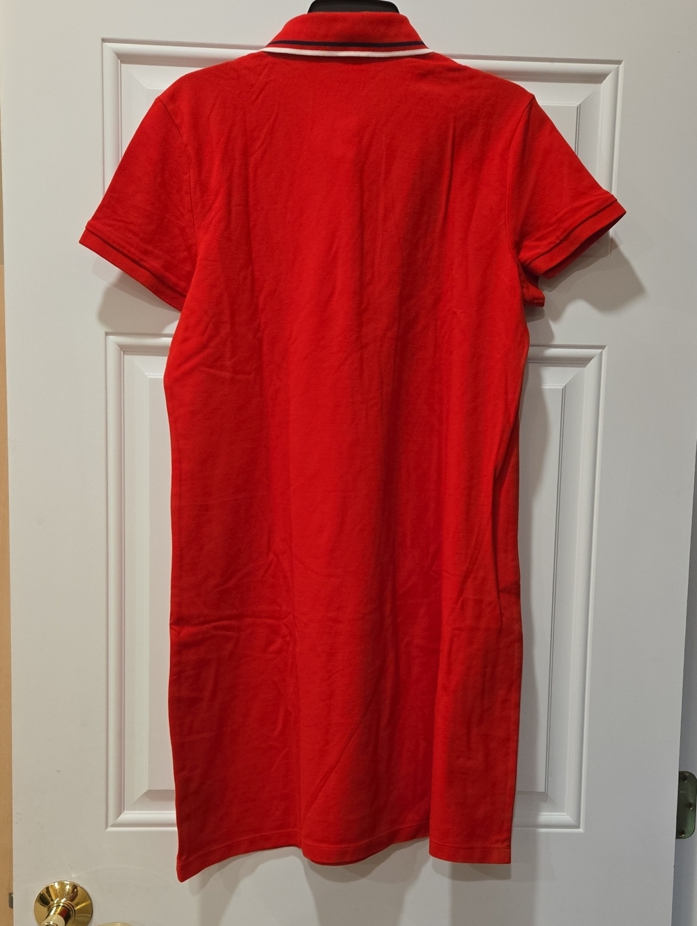 Tommy Hilfiger Red Polo Shirt Dress with Contrasting Collar - Picture 3 of 5